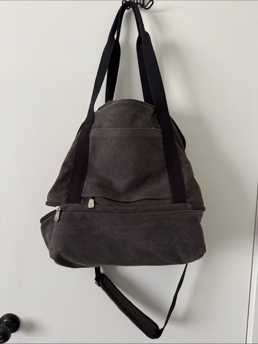 Lo & Sons Dark Gray Canvas Duffel Backpack